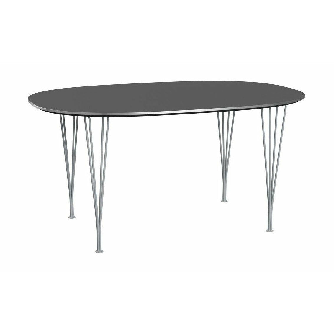 Fritz Hansen Super Elipse Jídelní stůl 100x150 cm, šedá/stříbrná šedá