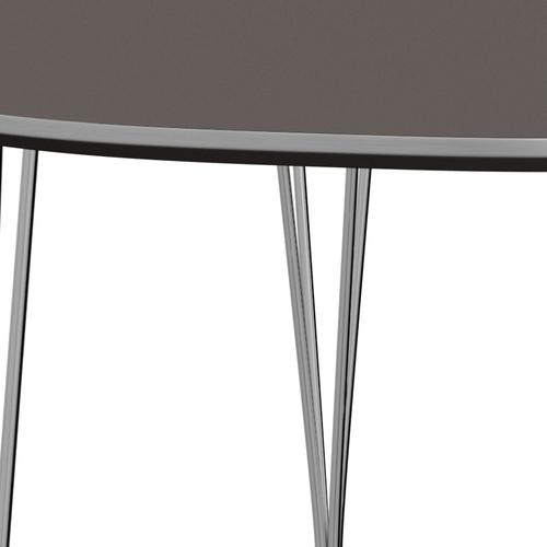 Fritz Hansen Superellipse Rozšiřitelná tabulka Chrome/Grey Fenix ​​Lamináty, 270x100 cm