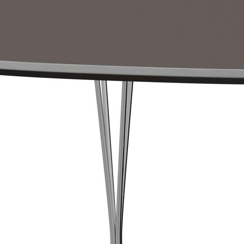 Fritz Hansen Superellipse Rozšiřitelná tabulka Chrome/Grey Fenix ​​Lamináty, 300x120 cm