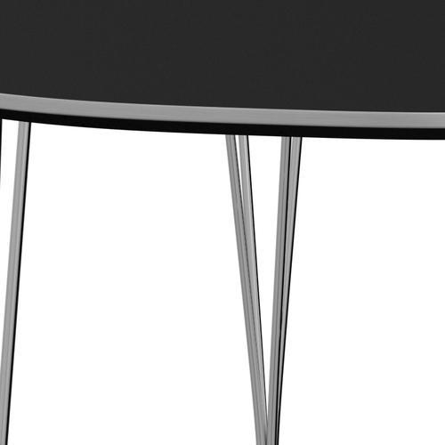 Fritz Hansen Superellipse Rozšiřitelná tabulka Chrome/Black Fenix ​​Lamináty, 270x100 cm