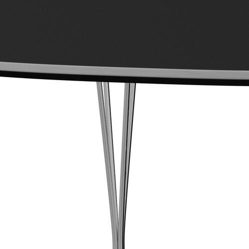 Fritz Hansen Superellipse Extendable Table Chrome/Black Fenix Laminates, 300x120 Cm