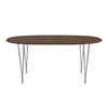 Fritz Hansen Superellipse Rozšiřitelná stolní chrom/ořechová dýha s ořechovým okrajem, 270x100 cm