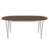 Fritz Hansen Superellipse Extendable Table Chrome/Walnut Veneer With Walnut Table Edge, 300x120 Cm