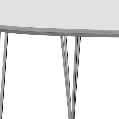 Fritz Hansen Superellipse Rozšiřitelná tabulka Chrome/White Fenix ​​Lamináty, 270x100 cm