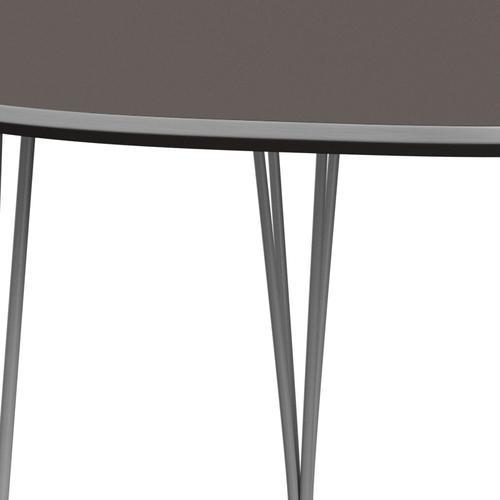 Fritz Hansen Superellipse Rozšiřující stůl šedý prášek potažené/šedé lamináty Fenix, 270x100 cm
