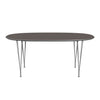 Fritz Hansen Superellipse Rozšiřující stůl šedý prášek potažené/šedé lamináty Fenix, 270x100 cm