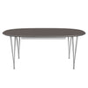 Fritz Hansen Superellipse Rozšiřující stůl šedý prášek potažené/šedé lamináty Fenix, 300x120 cm