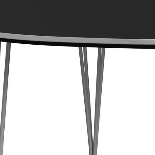 Fritz Hansen Superellipse Rozšiřující stůl šedý prášek potažené/černé lamináty Fenix, 270x100 cm