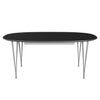 Fritz Hansen Superellipse Rozšiřující stůl šedý prášek potažené/černé lamináty Fenix, 300x120 cm