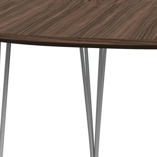 Fritz Hansen Superellipse Extending Table Nine Grey/Walnut Veneer With Walnut Table Edge, 270x100 Cm