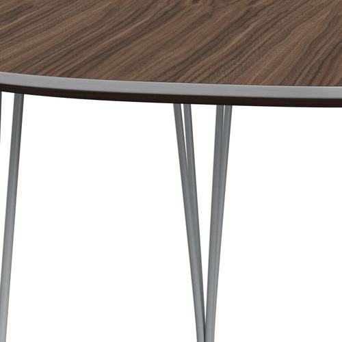 Fritz Hansen Superellipse Rozšiřující stůl Silvergrey/Walnut dýha, 270x100 cm