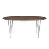 Fritz Hansen Superellipse Extending Table Silvergrey/Walnut Veneer, 270x100 Cm