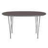 Fritz Hansen Superellipse jídelní stůl Chrome/Grey Fenix ​​Lamináty, 135x90 cm