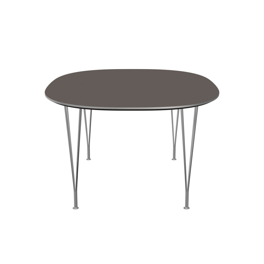 Fritz Hansen Superellipse jídelní stůl Chrome/Grey Fenix ​​Lamináty, 180x120 cm