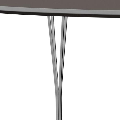 Fritz Hansen Superellipse jídelní stůl Chrome/Grey Fenix ​​Lamináty, 180x120 cm