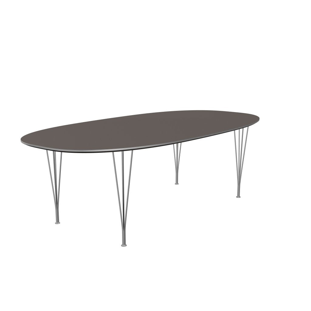 Fritz Hansen Superellipse jídelní stůl Chrome/Grey Fenix ​​Lamináty, 240x120 cm