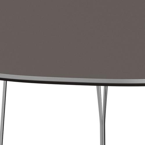Fritz Hansen Superellipse jídelní stůl Chrome/Grey Fenix ​​Lamináty, 240x120 cm