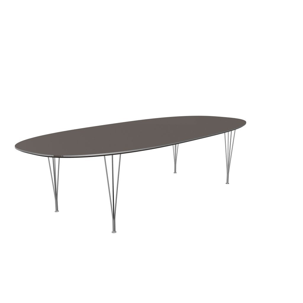 Fritz Hansen Superellipse jídelní stůl Chrome/Grey Fenix ​​Lamináty, 300x130 cm