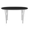 Fritz Hansen Superellipse jídelní stůl Chrome/Black Fenix ​​Lamináty, 135x90 cm