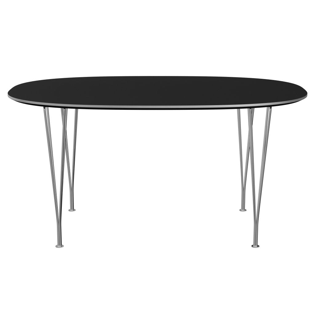 Fritz Hansen Superellipse jídelní stůl Chrome/Black Fenix ​​Lamináty, 150x100 cm
