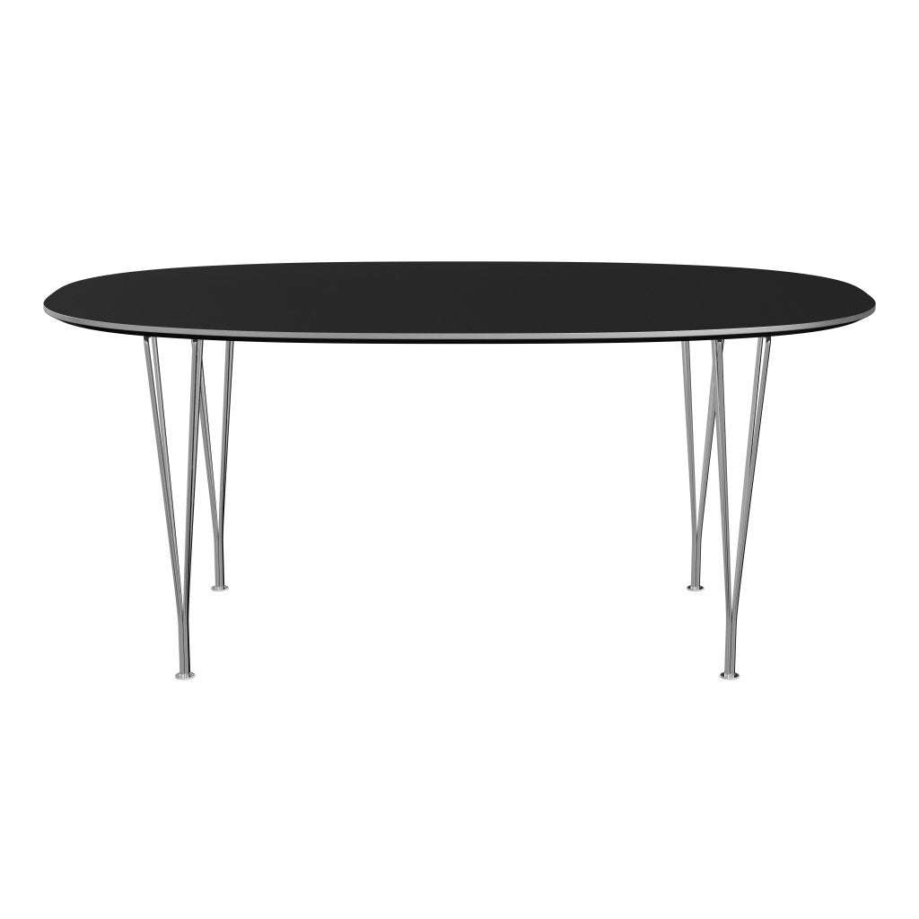 Fritz Hansen Superellipse jídelní stůl Chrome/Black Fenix ​​Lamináty, 170x100 cm