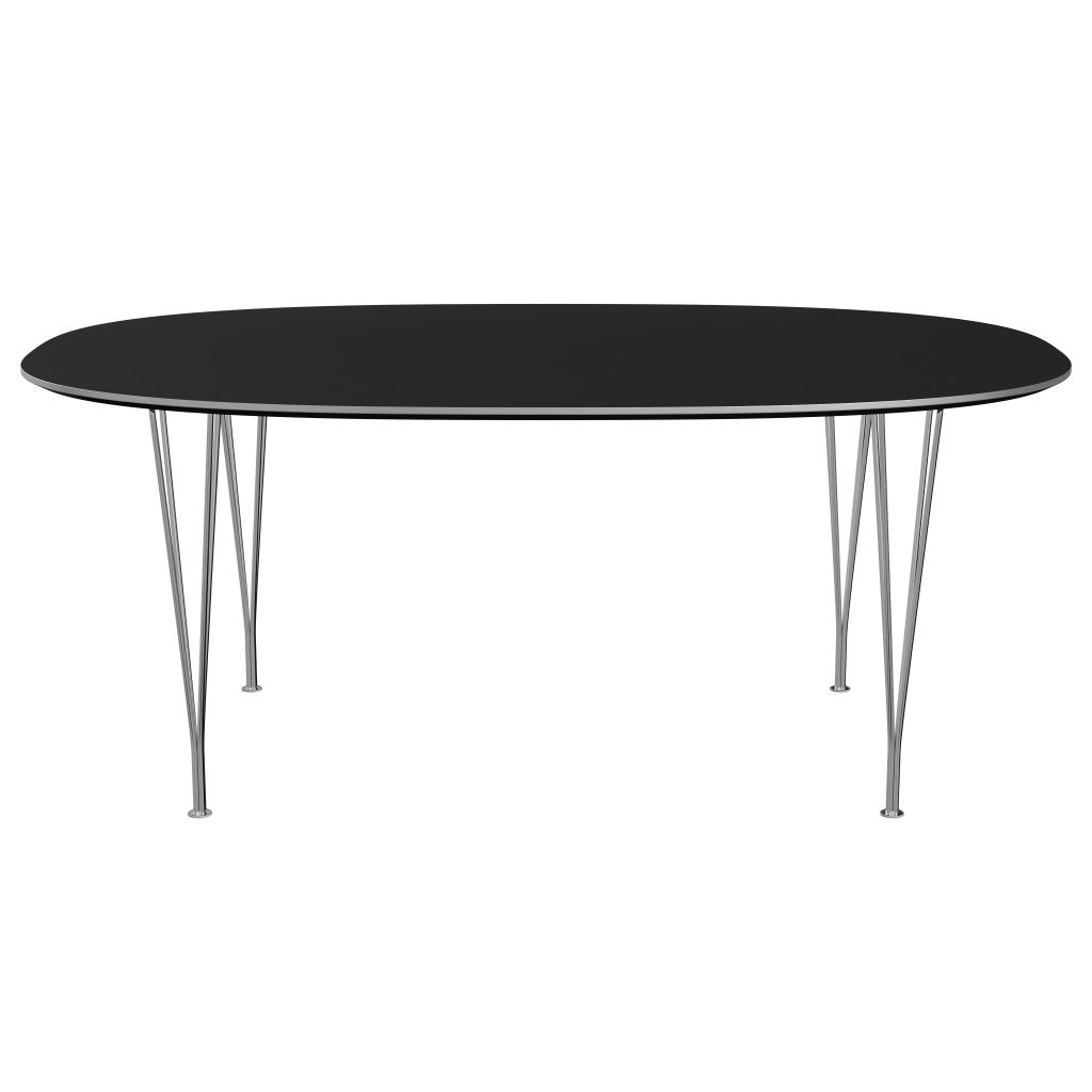 Fritz Hansen Superellipse jídelní stůl Chrome/Black Fenix ​​Lamináty, 180x120 cm