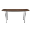 Fritz Hansen Superellipse jídelní stůl Chrome/ořechová dýha, 170x100 cm