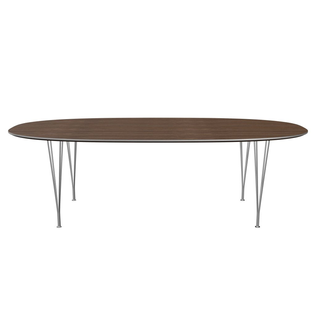 Fritz Hansen Superellipse jídelní stůl Chrome/ořechová dýha, 240x120 cm