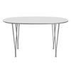 Fritz Hansen Superellipse jídelní stůl Chrome/White Fenix ​​Lamináty, 135x90 cm