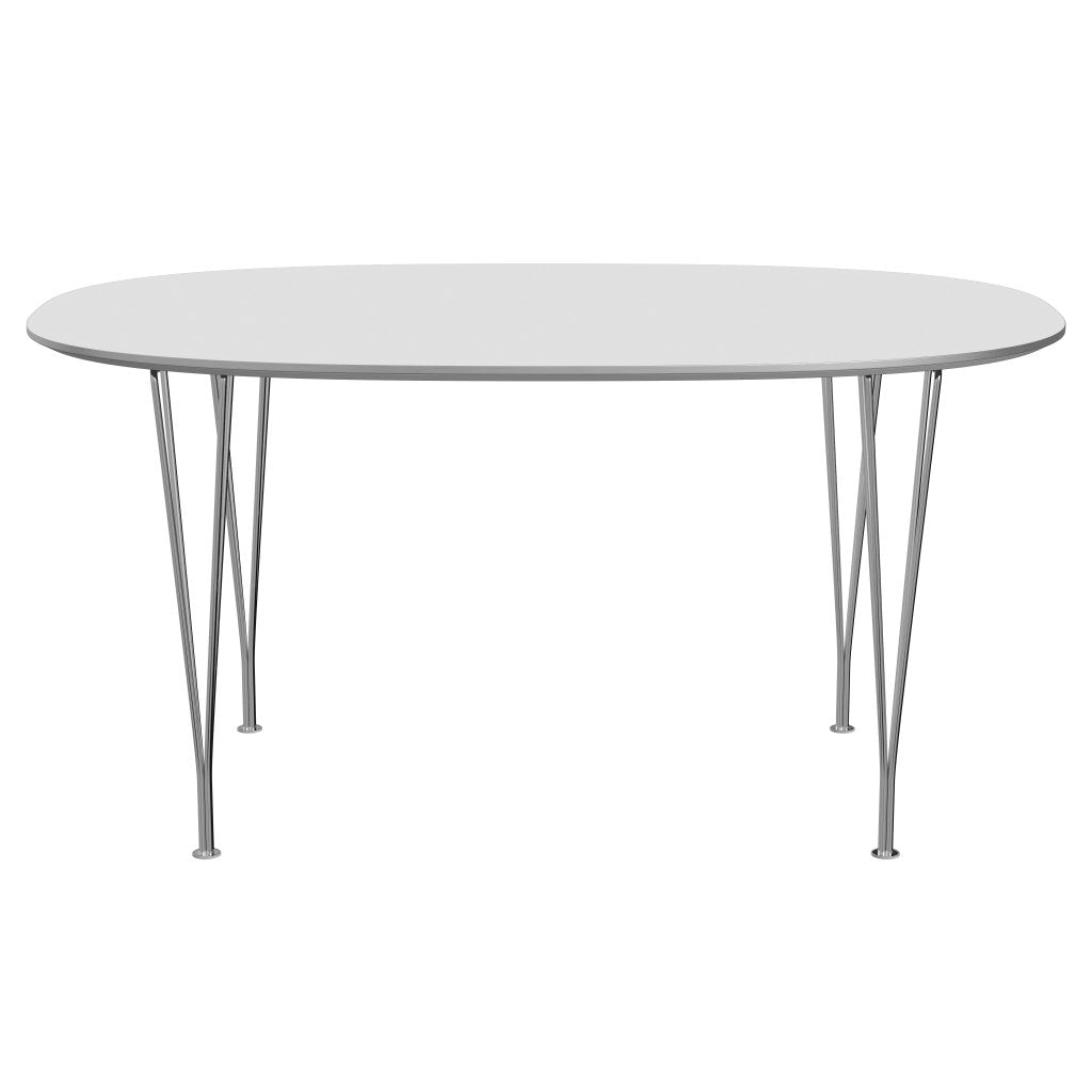 Fritz Hansen Superellipse Dining Table Chrome/White Fenix Laminates, 150x100 Cm