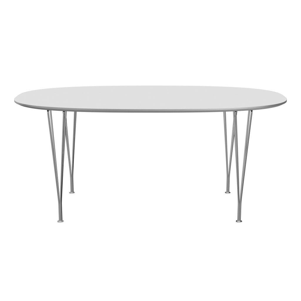 Fritz Hansen Superellipse Dining Table Chrome/White Fenix Laminates, 170x100 Cm