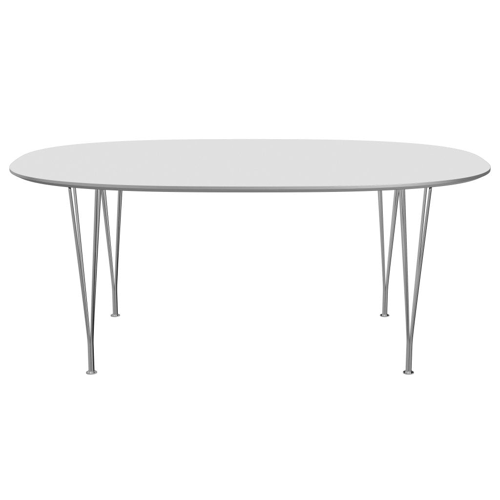 Fritz Hansen Superellipse jídelní stůl Chrome/White Fenix ​​Lamináty, 180x120 cm