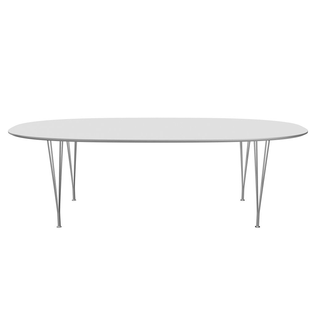 Fritz Hansen Superellipse Dining Table Chrome/White Fenix Laminates, 240x120 Cm