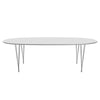 Fritz Hansen Superellipse jídelní stůl Chrome/White Fenix ​​Lamináty, 240x120 cm
