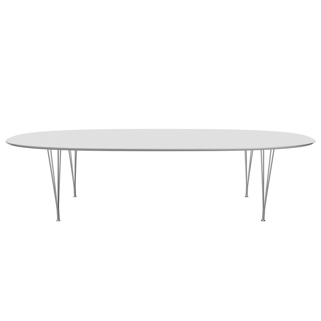 Fritz Hansen Superellipse Dining Table Chrome/White Fenix Laminates, 300x130 Cm