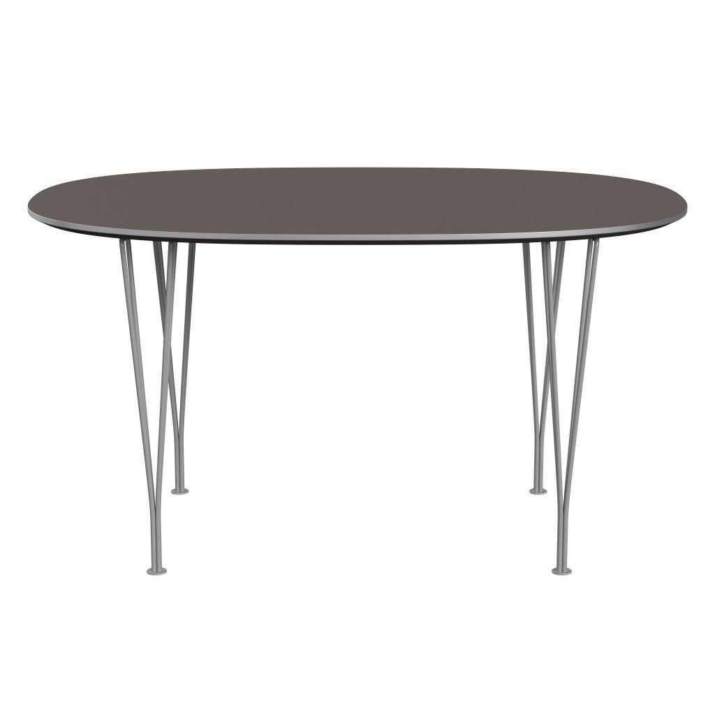 Fritz Hansen Superellipse Dining Table Grey Powder Coated/Grey Fenix Laminates, 135x90 Cm