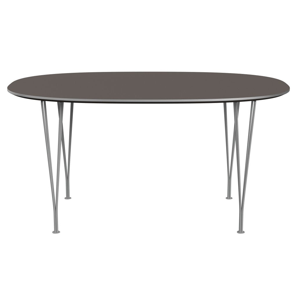 Fritz Hansen Superellipse Dining Table Grey Powder Coated/Grey Fenix Laminates, 150x100 Cm