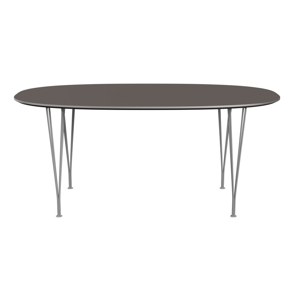 Fritz Hansen Superellipse Dining Table Grey Powder Coated/Grey Fenix Laminates, 170x100 Cm