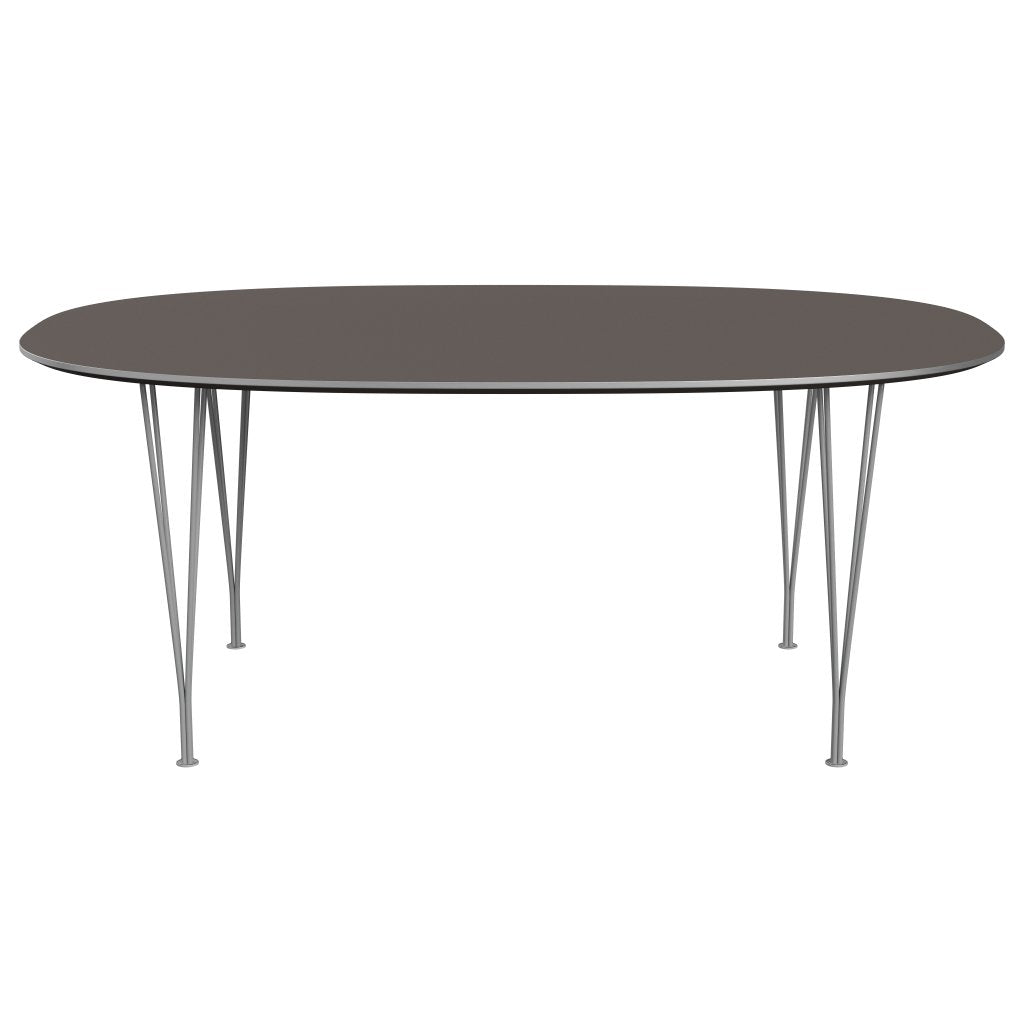 Fritz Hansen Superellipse Dining Table Grey Powder Coated/Grey Fenix Laminates, 180x120 Cm