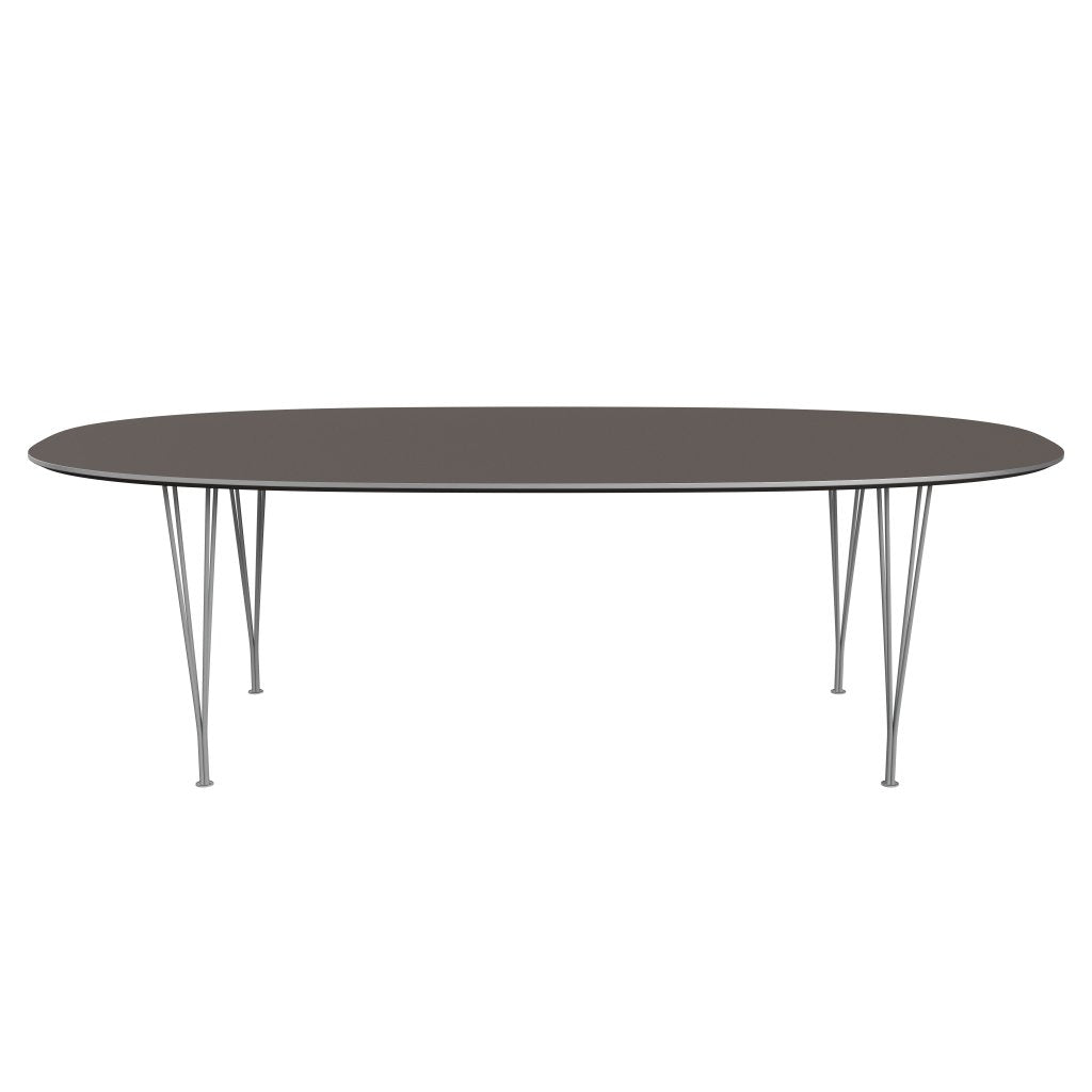 Fritz Hansen Superellipse Dining Table Grey Powder Coated/Grey Fenix Laminates, 240x120 Cm