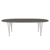 Fritz Hansen Superellipse jídelní stůl šedý prášek potažené/šedé lamináty Fenix, 240x120 cm