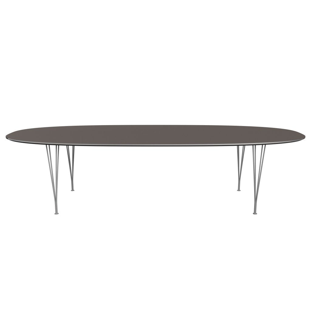 Fritz Hansen Superellipse Dining Table Grey Powder Coated/Grey Fenix Laminates, 300x130 Cm