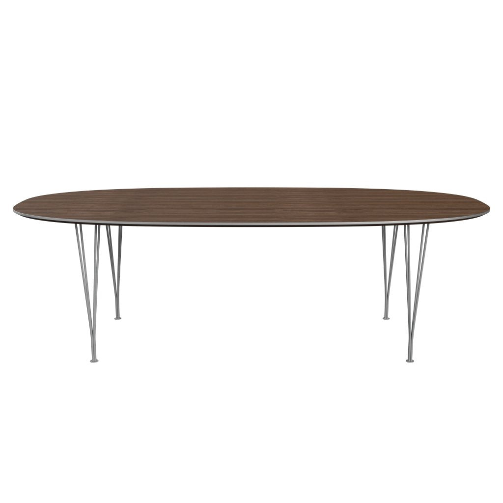 Fritz Hansen Superellipse Dining Table Grey Powder Coated/Walnut Veneer, 240x120 Cm