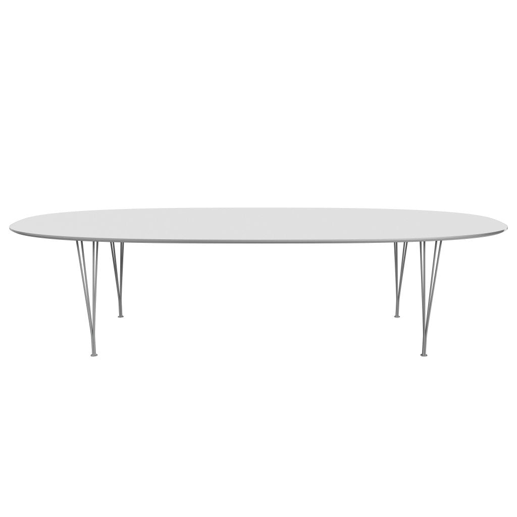 Fritz Hansen Superellipse Dining Table Grey Powder Coated/White Fenix Laminates, 300x130 Cm