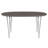 Fritz Hansen Superellipse jídelní stůl devět šedý/šedý fenix lamináty, 150x100 cm