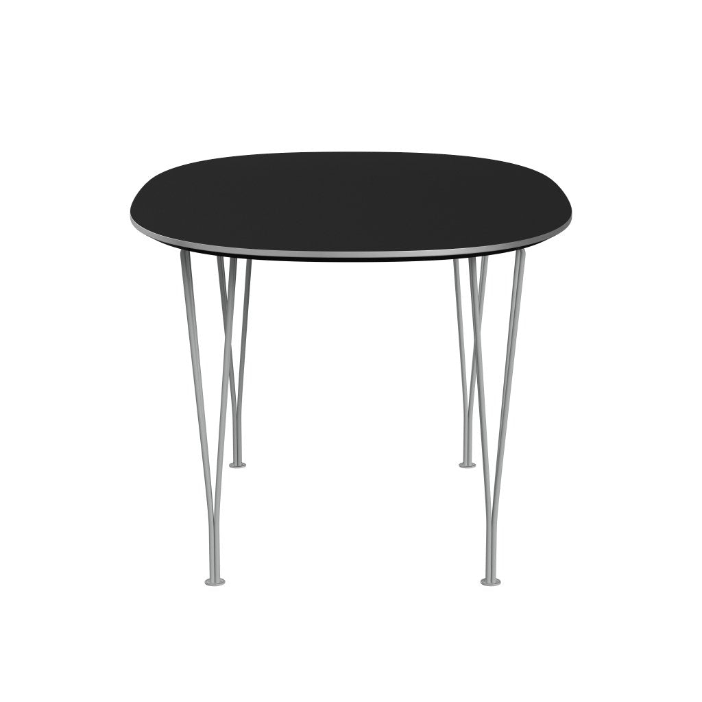 Fritz Hansen Superellipse jídelní stůl devět šedý/černý fenix lamináty, 135x90 cm