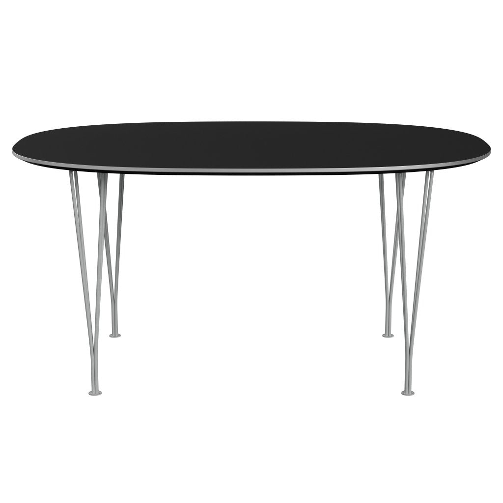 Jídelní stůl Fritz Hansen Superellipse devět šedý/černý fenix lamináty, 150x100 cm
