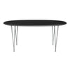Fritz Hansen Superellipse jídelní stůl devět šedý/černý fenix lamináty, 170x100 cm