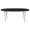 Fritz Hansen Superellipse jídelní stůl devět šedý/černý fenix laminát, 180x120 cm