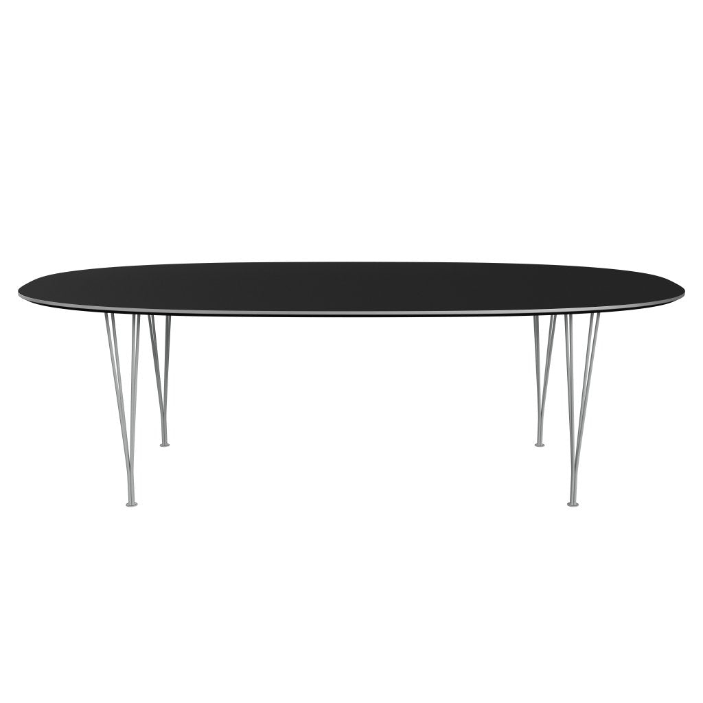 Fritz Hansen Superellipse jídelní stůl devět šedý/černý fenix laminát, 240x120 cm